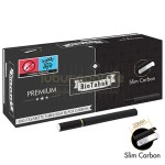 Pachet cu 200 tuburi tigari RioTabak Slim Carbon Black Filter Plus cu filtru de 20 mm